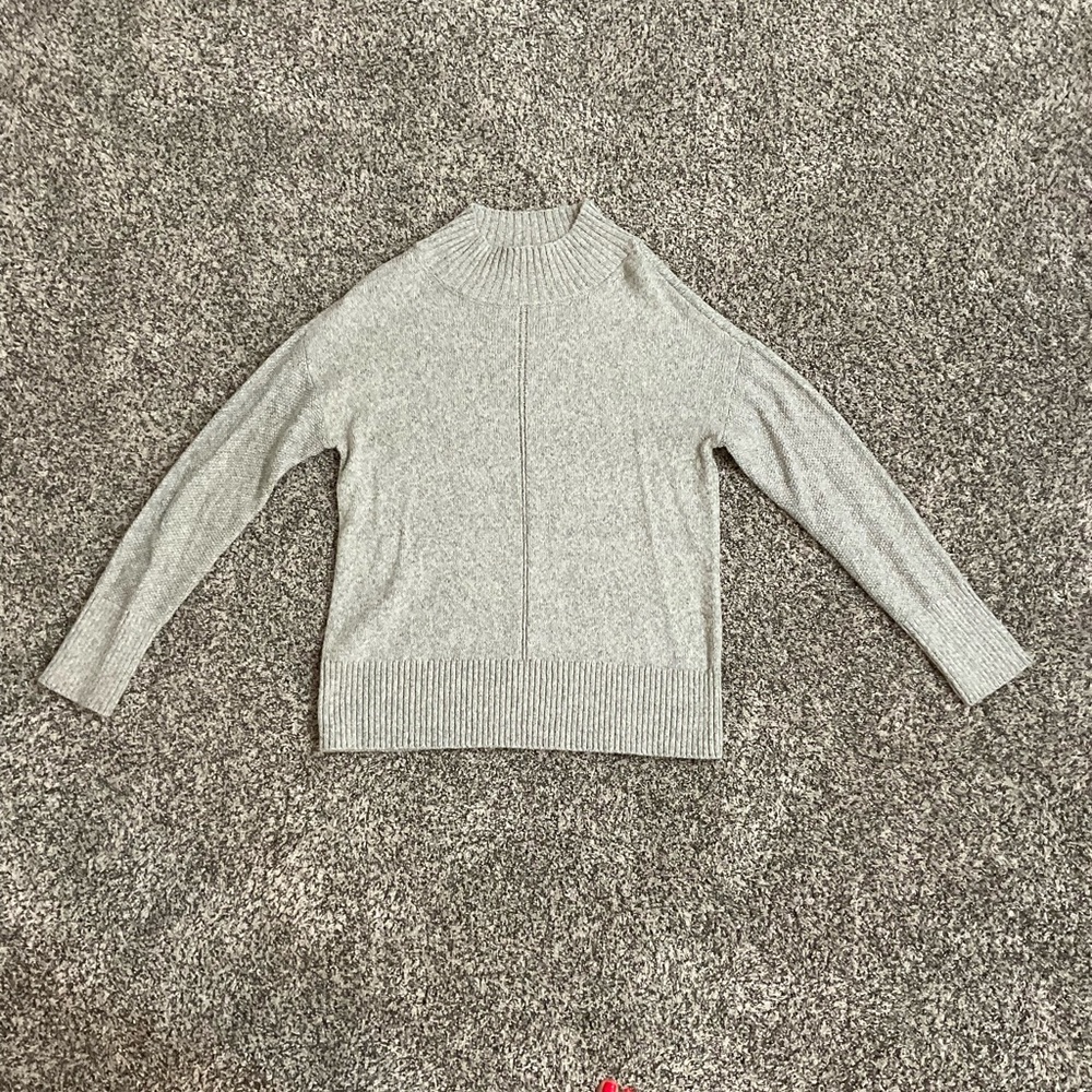 LOFT Gray Cowl Neck Long Sleeve Sweater